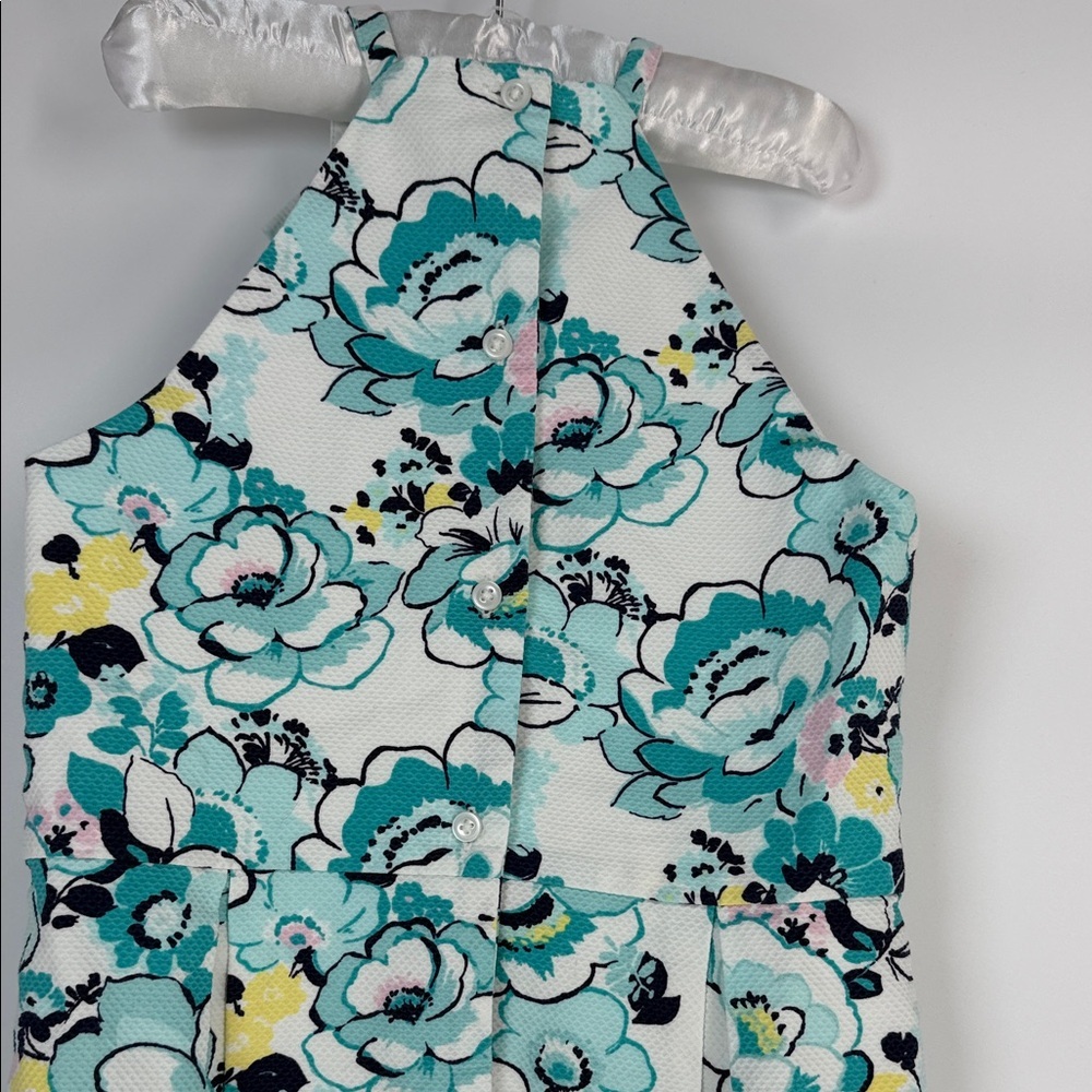 Janie and Jack Floral Halter Top in Teal and Yellow - size 8 - Picture 6 of 6